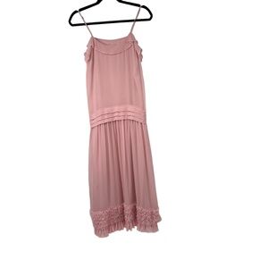 Jason Wu Dress Womens 4 Pink Midi Sleeveless‎ Ruffle Trim Elegant Glinda